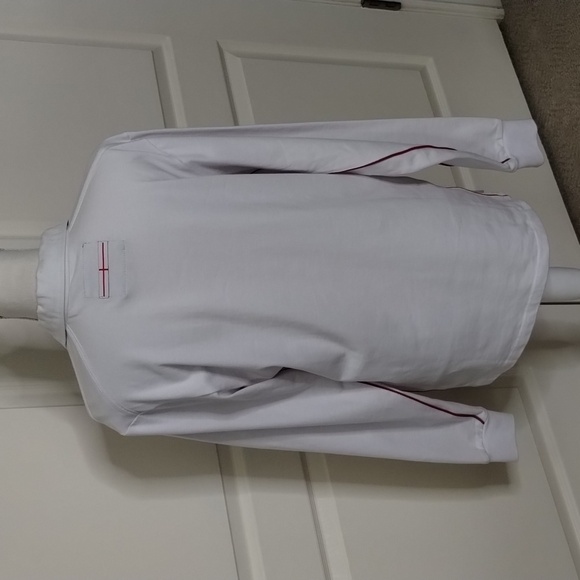 England Rugby Pull on shirt men's medium or unisex white with red stripe - Picture 6 of 14